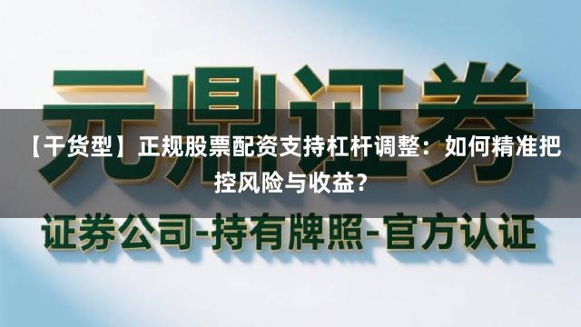 【干货型】正规股票配资支持杠杆调整：如何精准把控风险与收益？